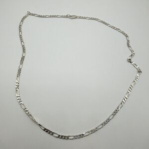 925 Sterling Silver Figaro Link Chain Necklace 18" 6.3g Unisex.